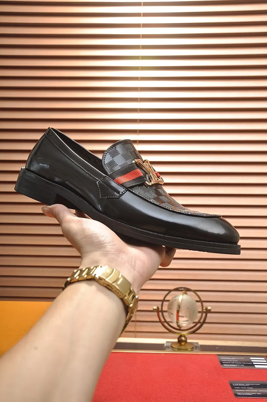 Men's shoes💰460💶【LOUIS VUITTON】(sheepskin lining) new cowhide LV formal shoes🎩🎩❗️🆘made one to one at the counter🎩original quality, imported cowhide upper➕full sheepskin lining➕original rubber outsole, {high quality visible}👣Size: 38-45 (45 custom-made)